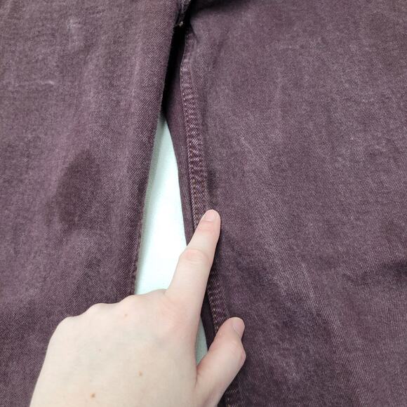 Re/done 70s ultra high rise stove pipe jeans straight button fly washed plum - Picture 4 of 11